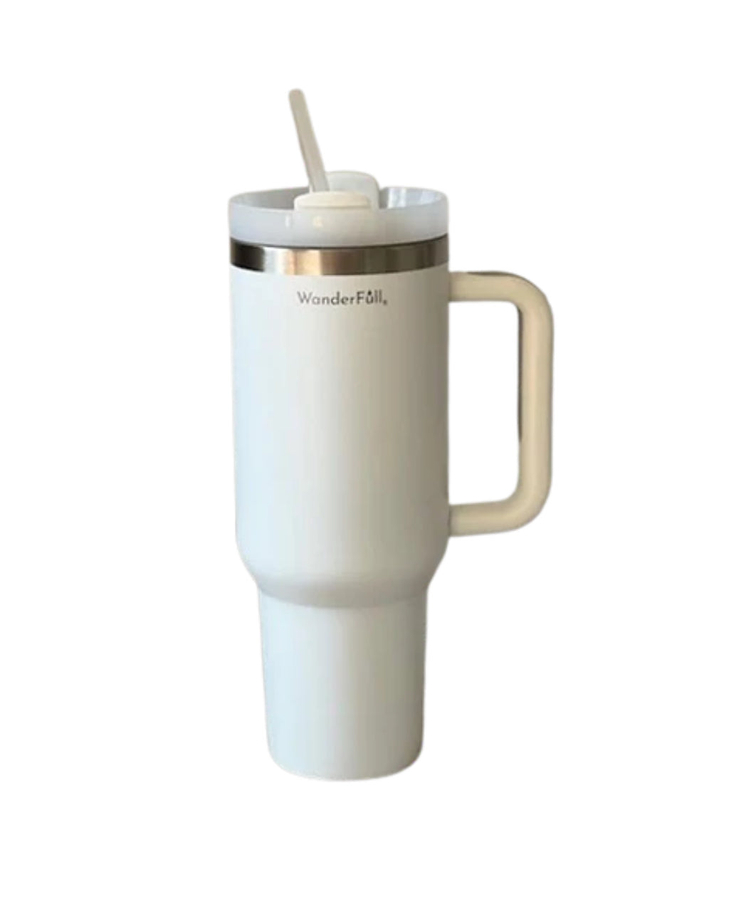 Handled White n Silver Tumbler