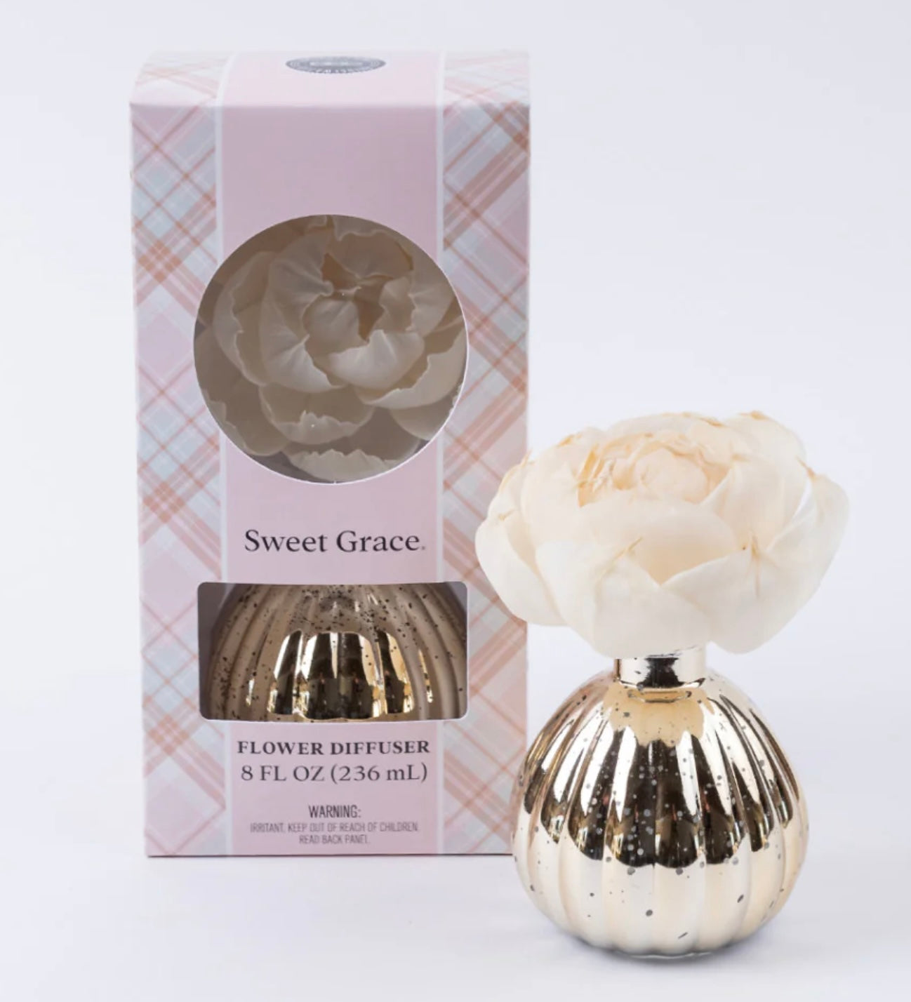 Sweet Grace Flower Reed Diffuser - Mercury Glass