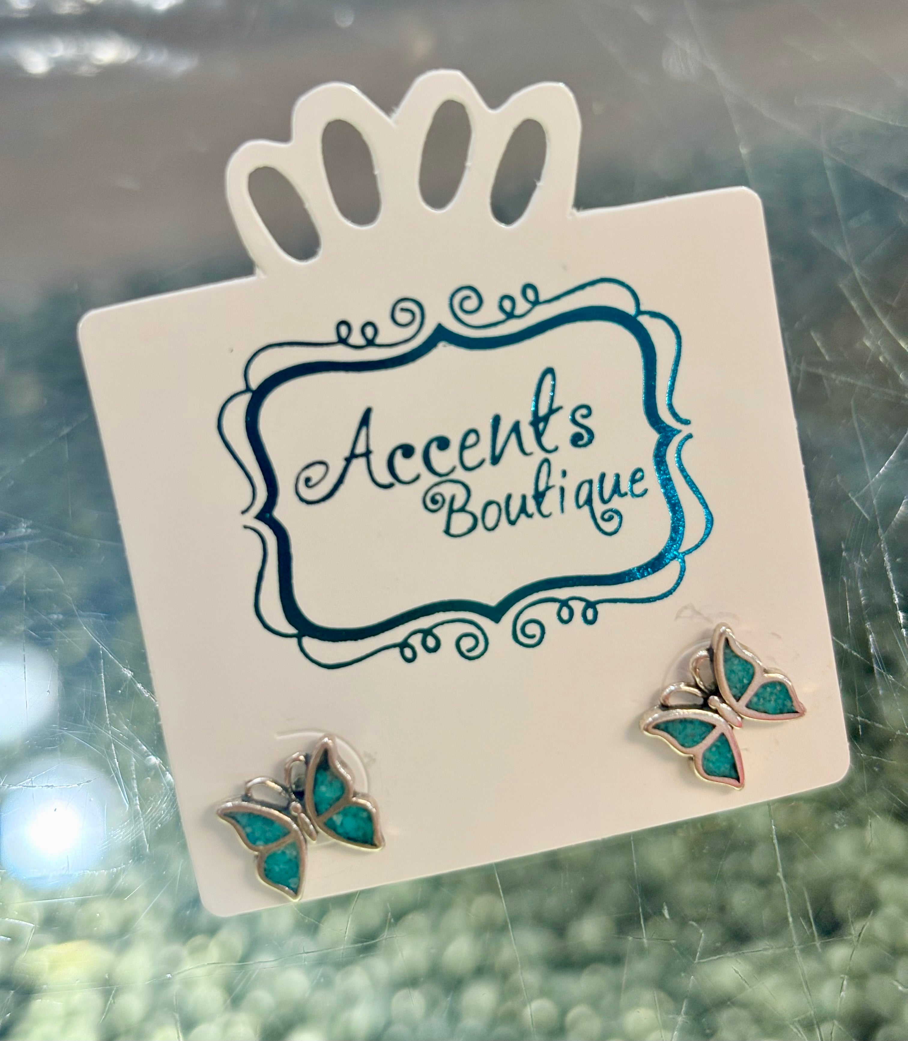 Turquoise Butterfly Stud Earrings