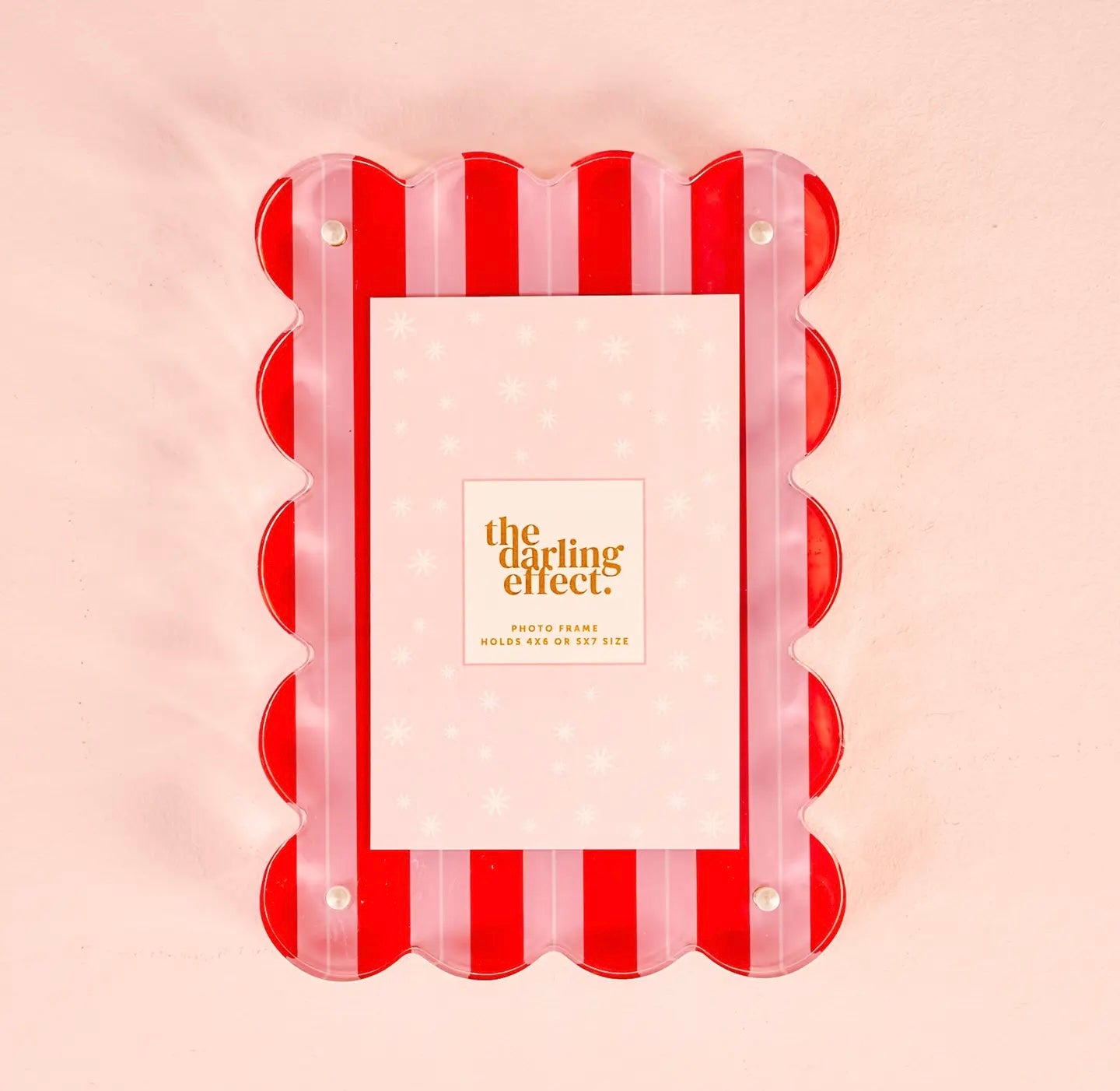 Rectangle Scallop Acrylic Frame - Peppermint Stripes