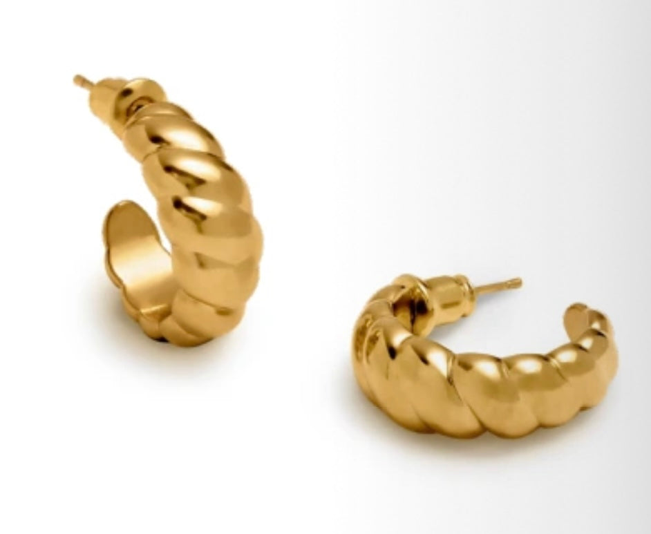 Katie Loxton Waterproof Harper Twist Hoop Earrings