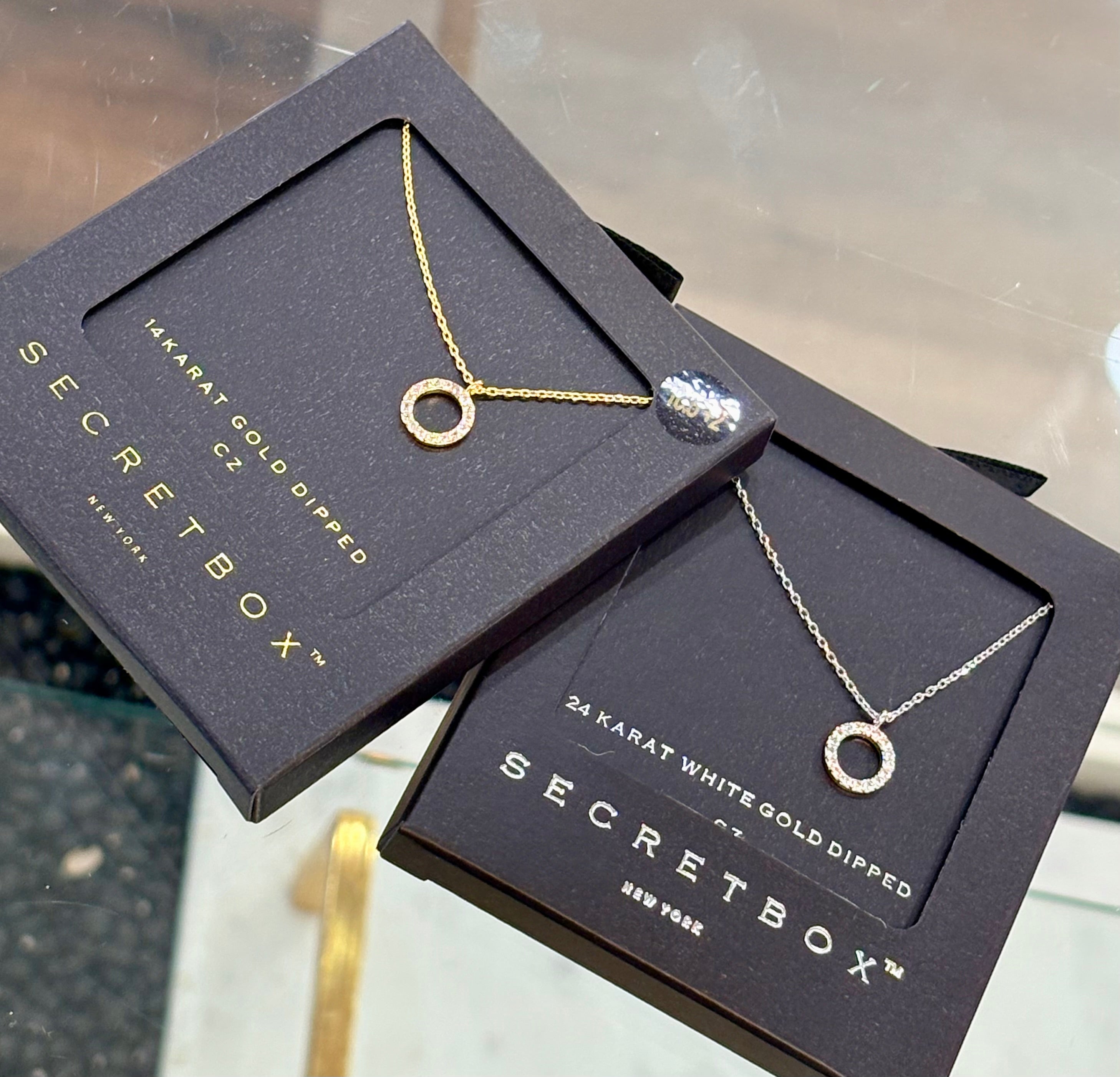 Secret Box Pave Circle Necklace