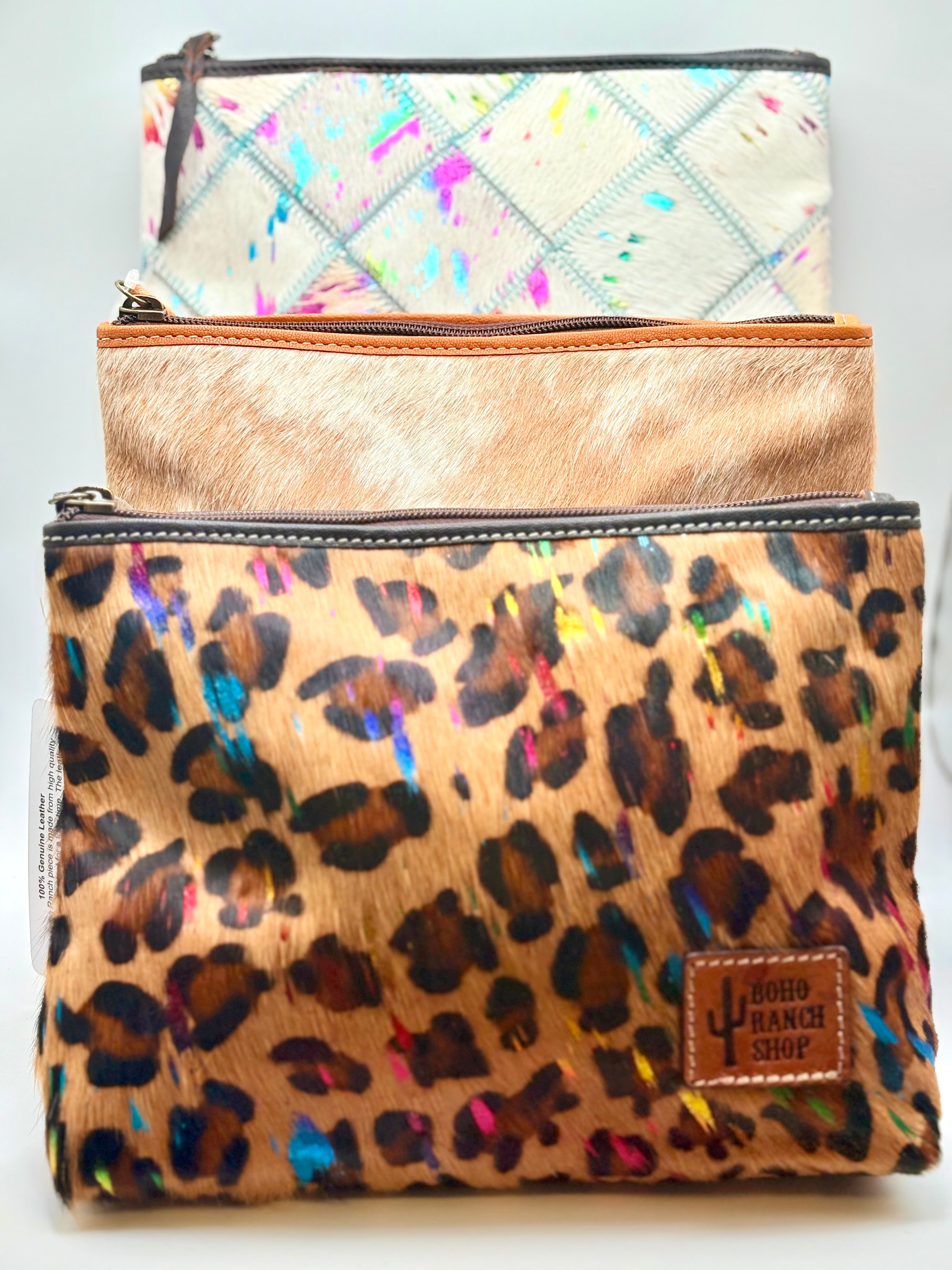 Western Cowhide Makeup Bag