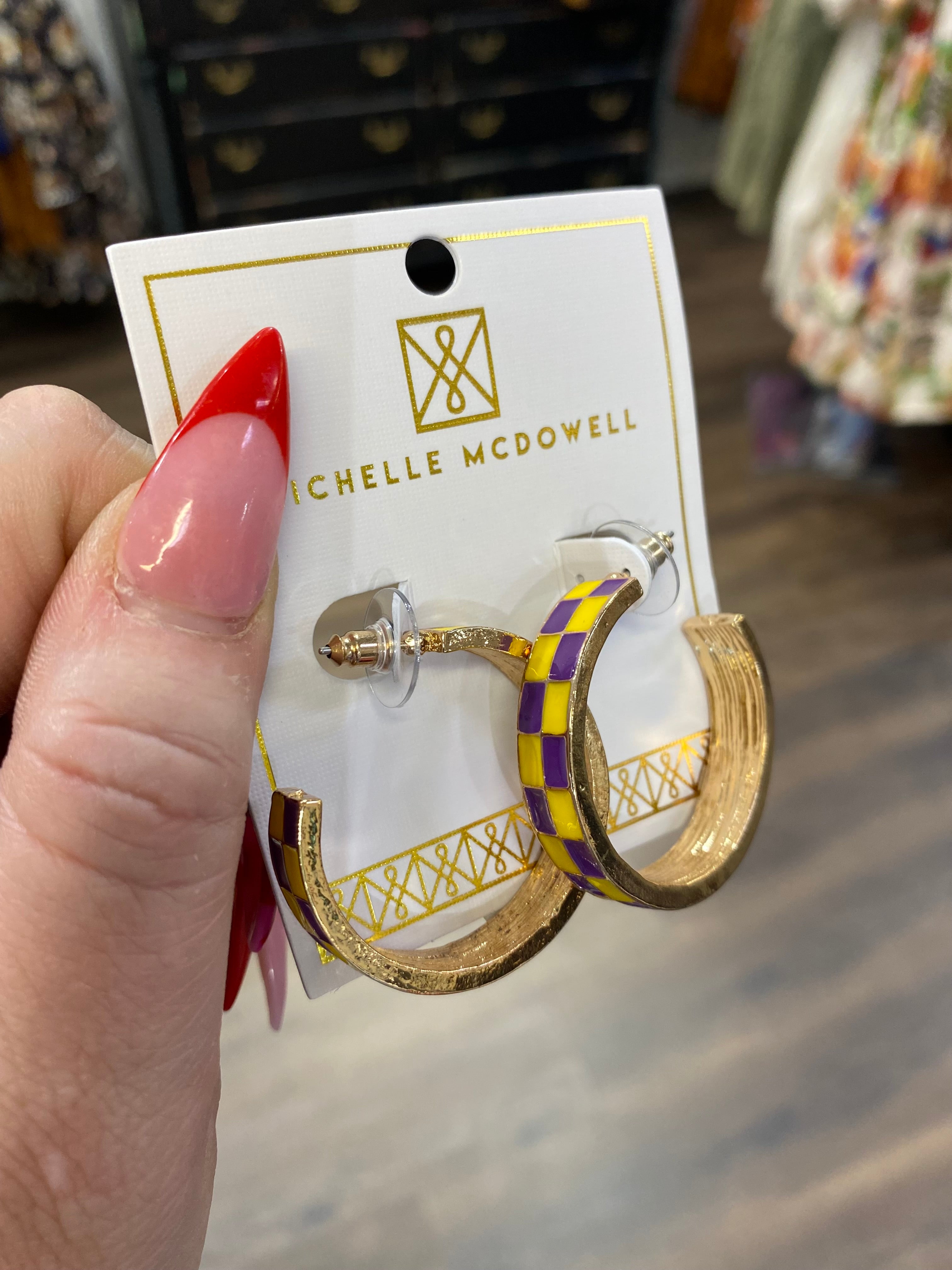 Sunny Purple & Gold Small Hoops