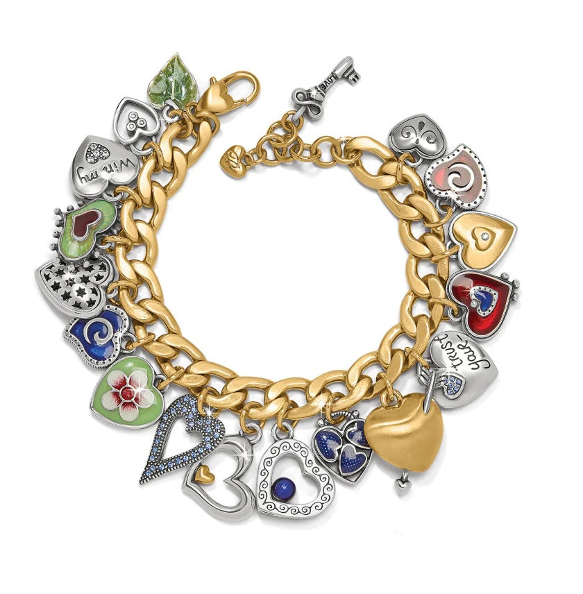 Brighton One Heart Color Charm Bracelet