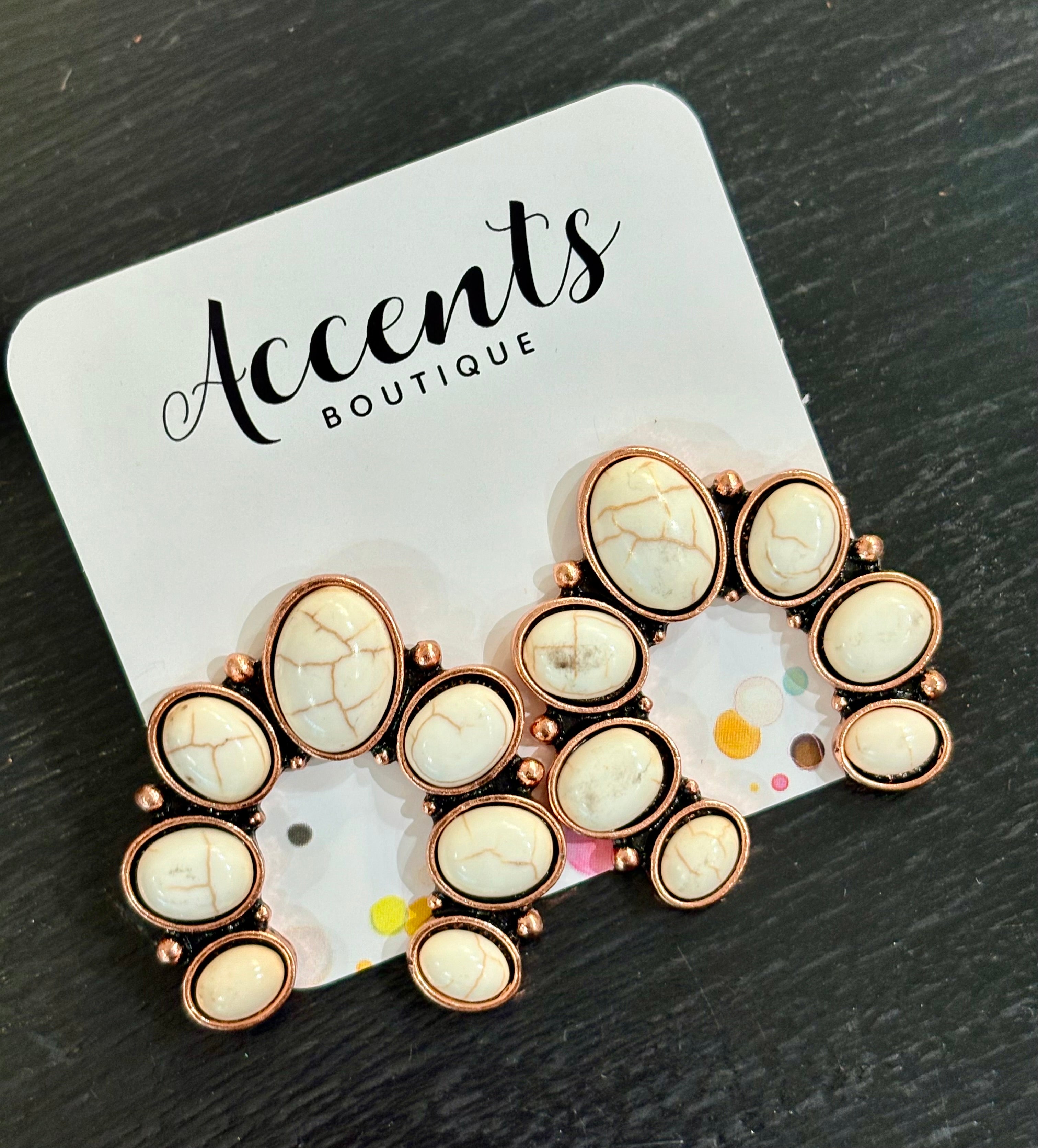 White Buffalo Squash Blossom Post Earrings