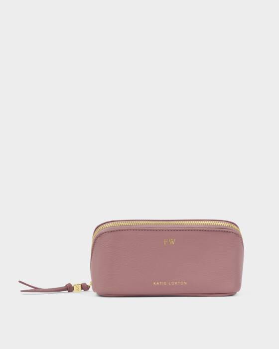 Deep rose Katie Loxton makeup bag that folds out to reveal a mirror