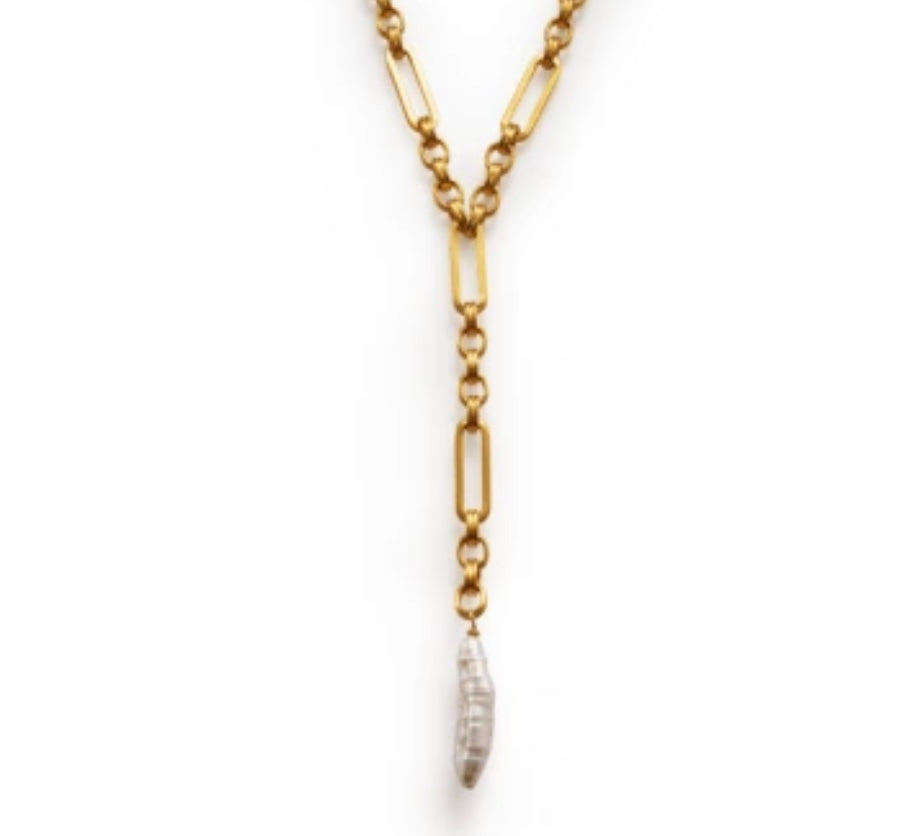 Katie Loxton Waterproof Allure Pearl Lariat Necklace
