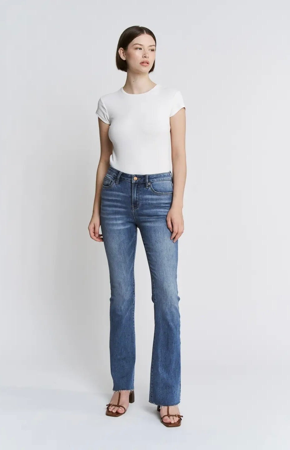 Small Blue High Rise Boot Cut Jeans