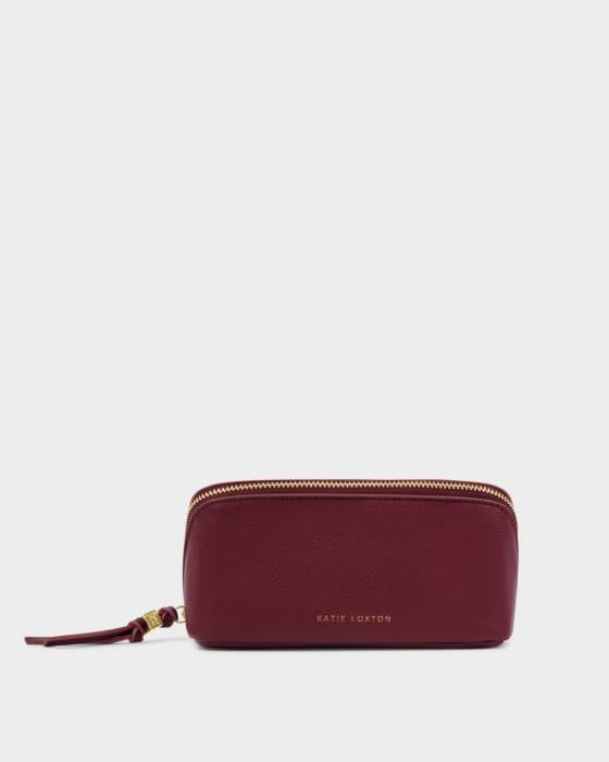 Fold-Out Mirror Makeup Bag - Cherry