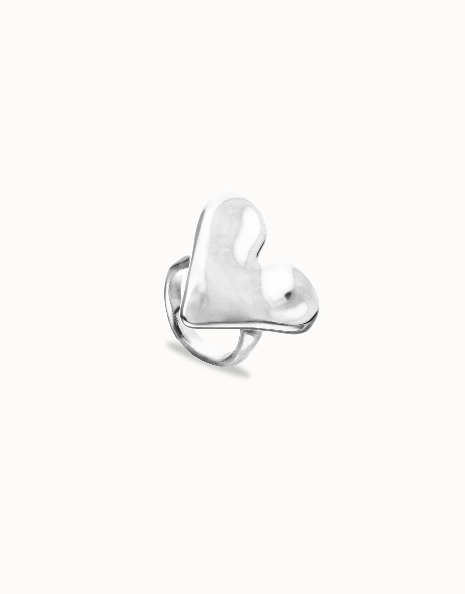 Uno de 50 Silver Maxi ring with heart shape