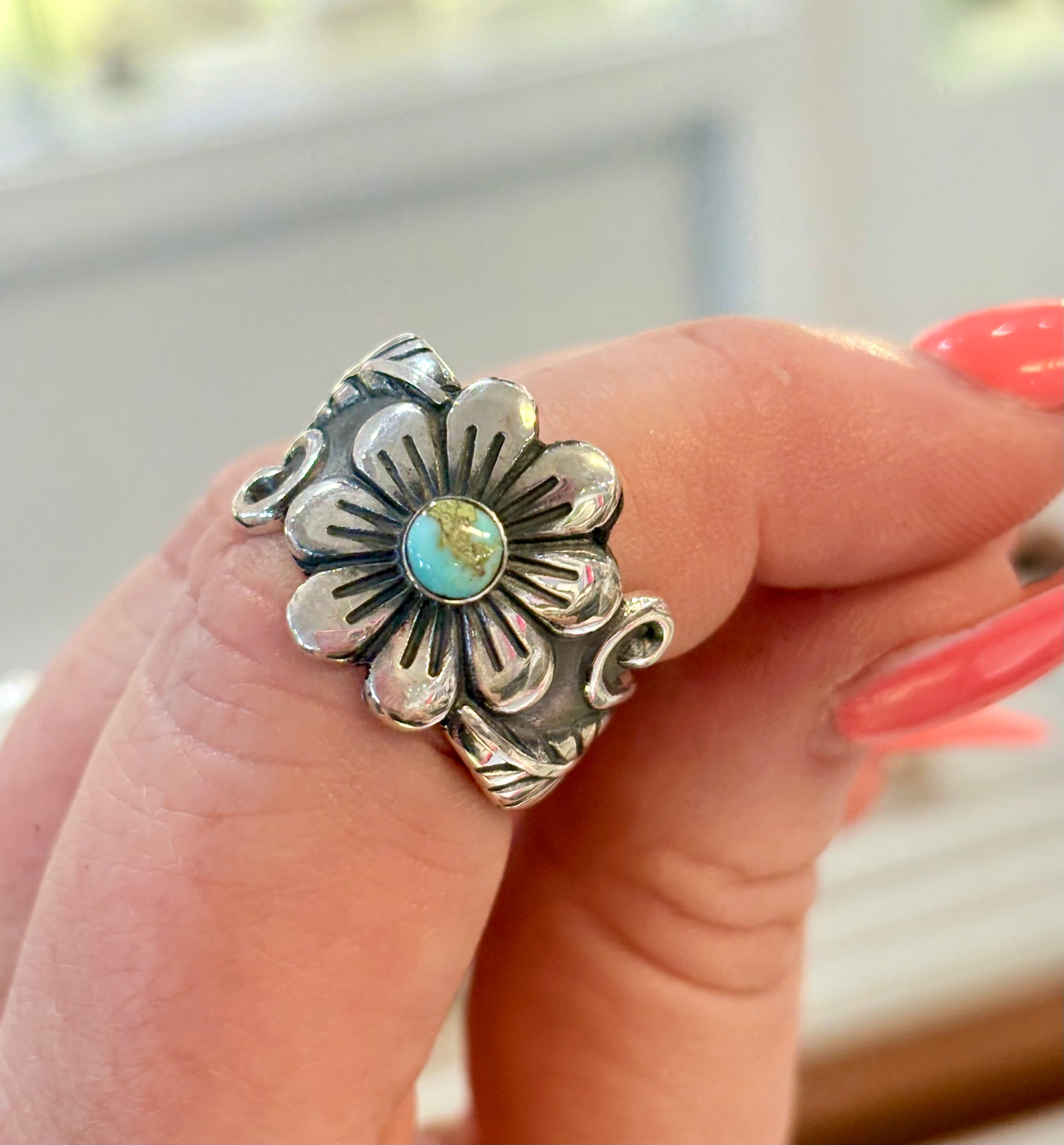 Turquoise Flower Ring