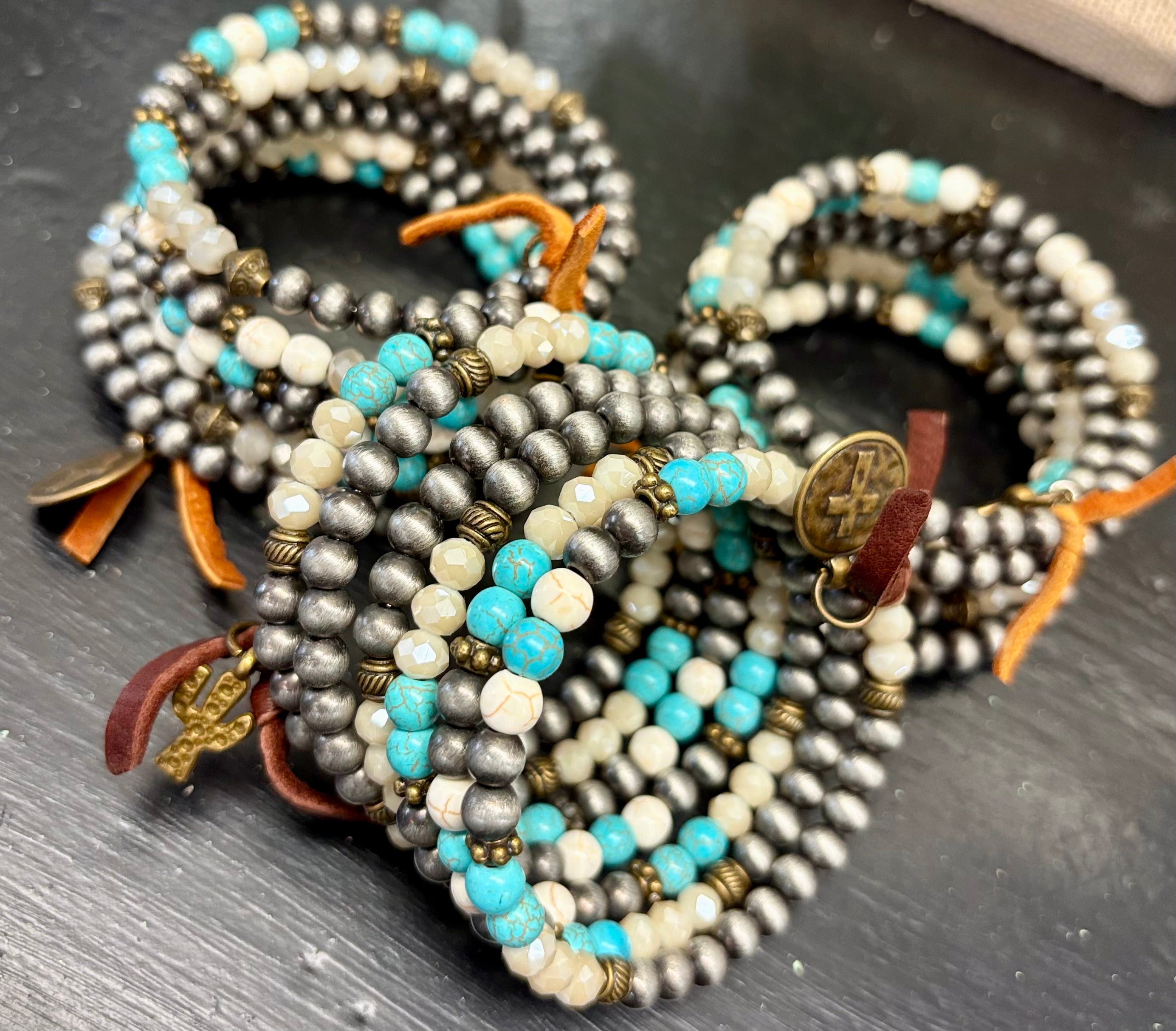 Navajo Pearl Turquoise Wrap Bracelet