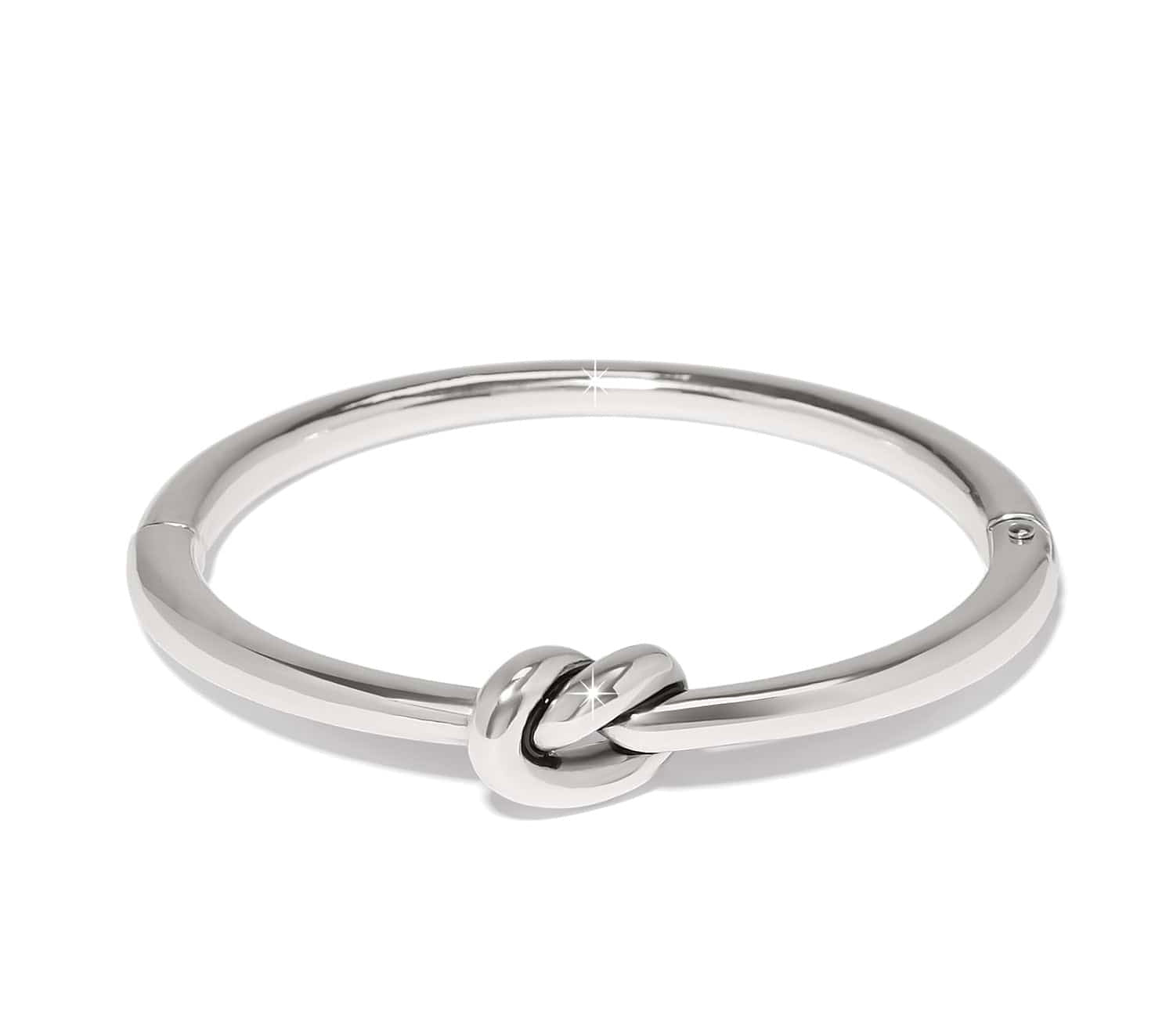 Brighton Interlok Single Knot Hinged Bangle - Silver