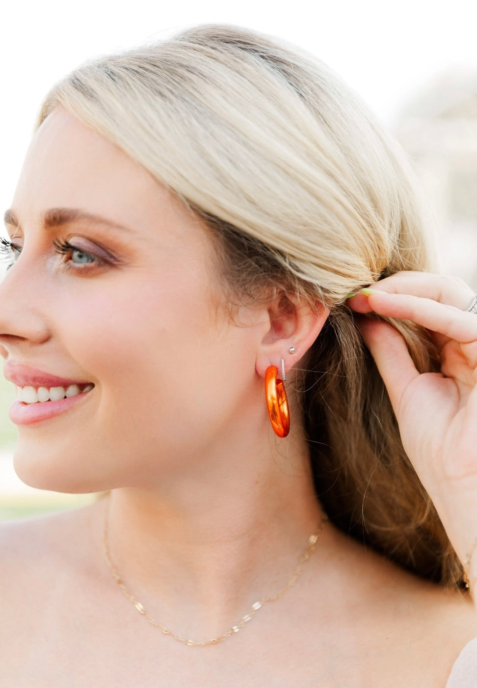Taylor Shaye Gameday Metallic Hoops - Orange