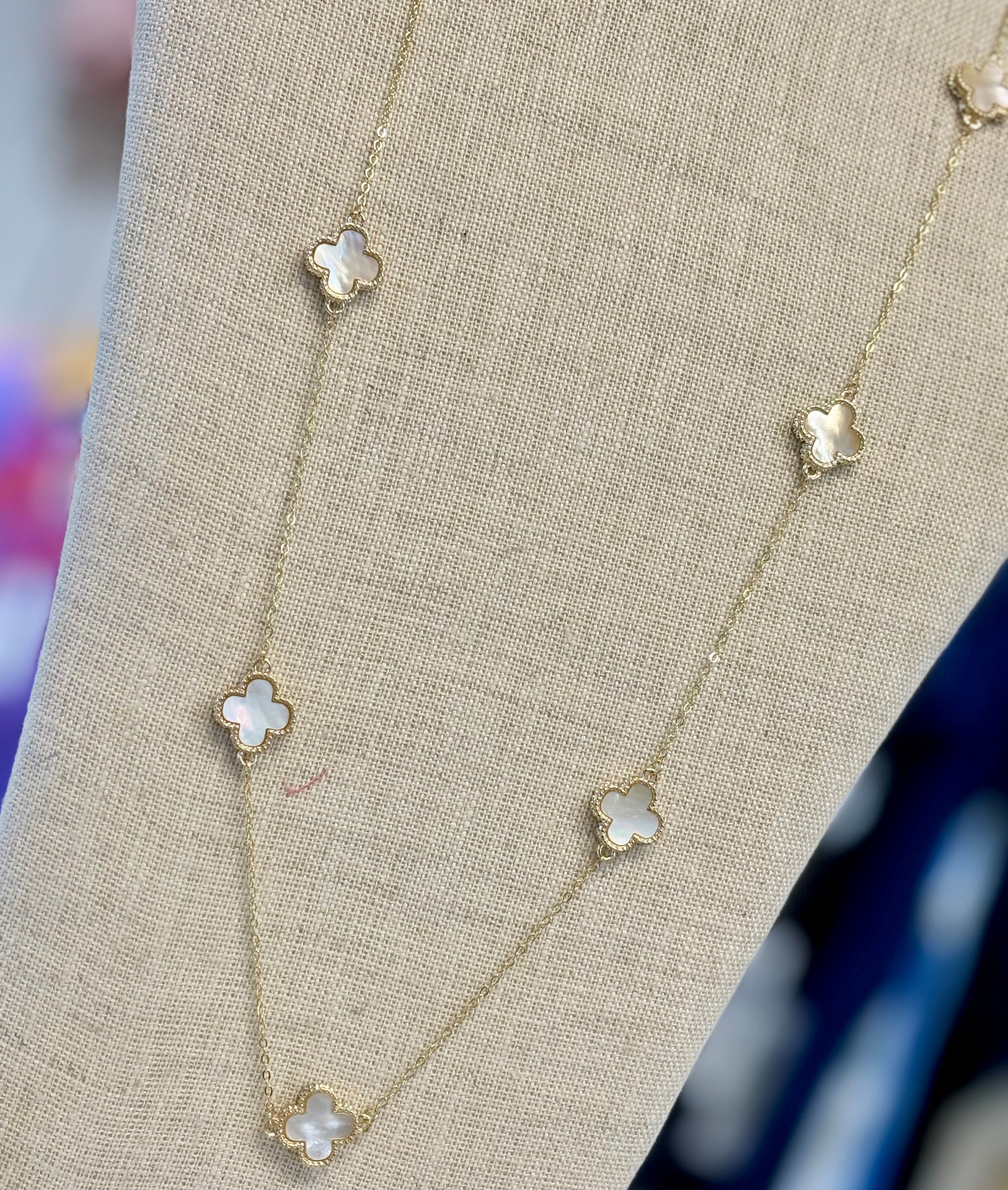 Opal Clover Long Necklace