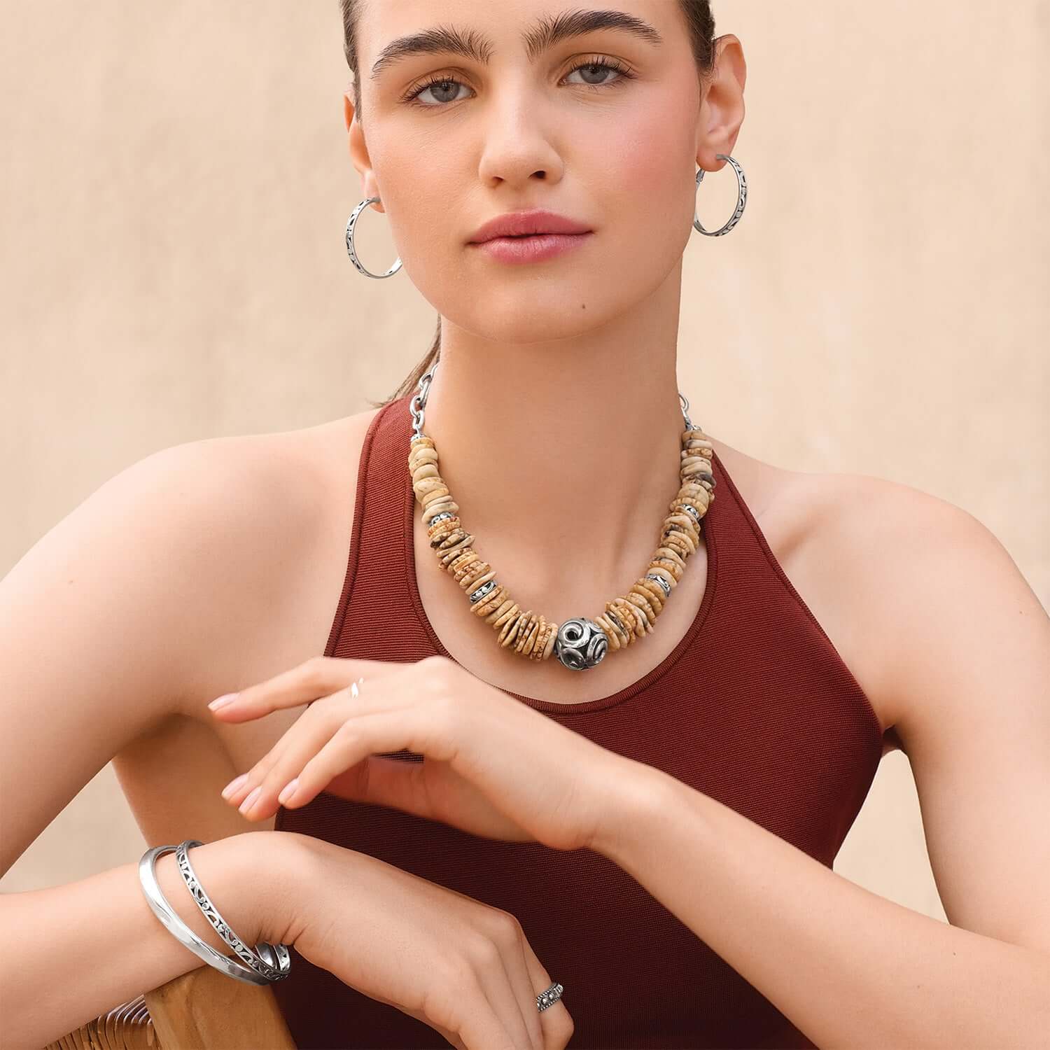Brighton Contempo Sonora Dorada Disk Necklace