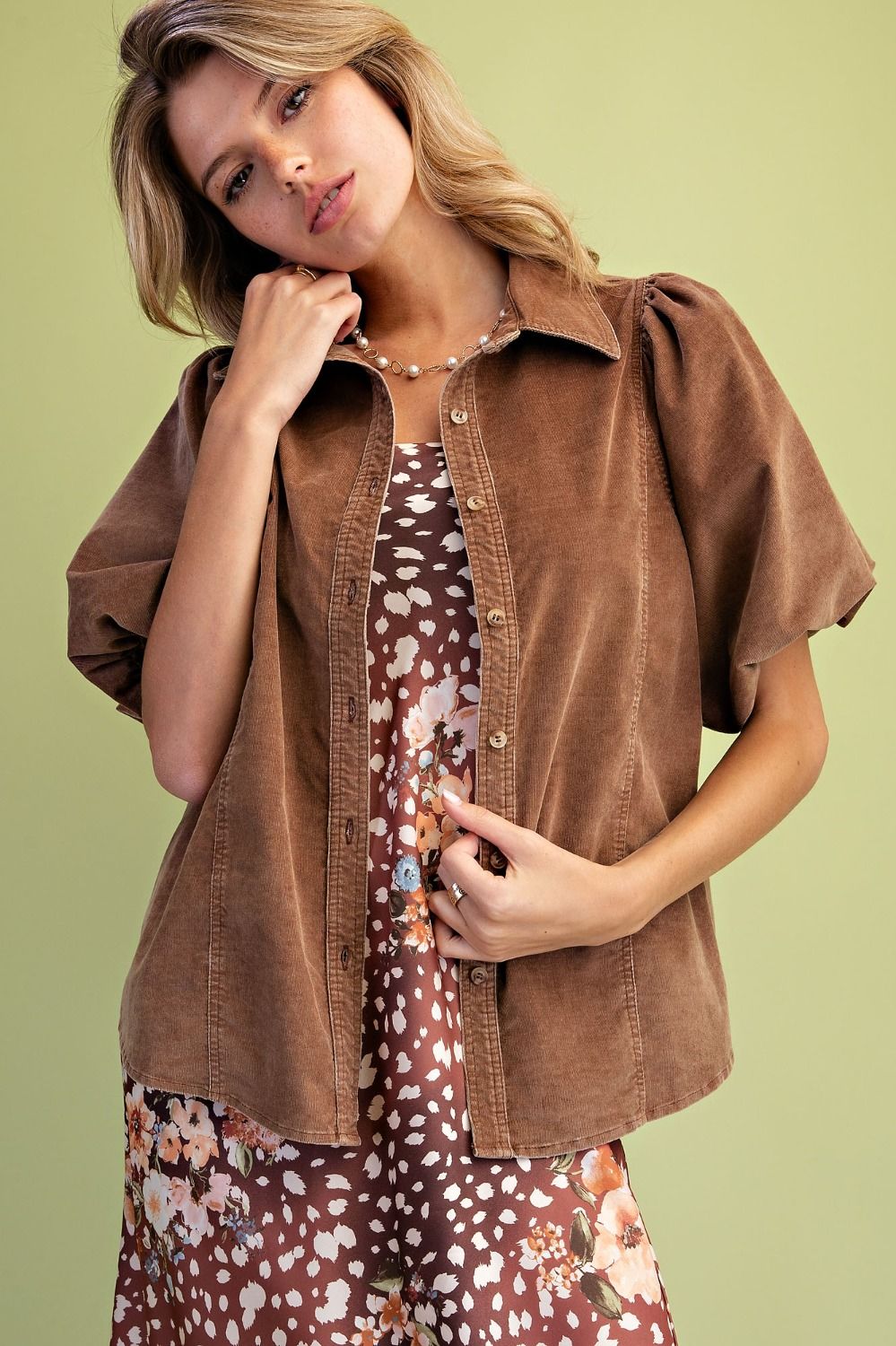 Chocolate Washed Corduroy Top