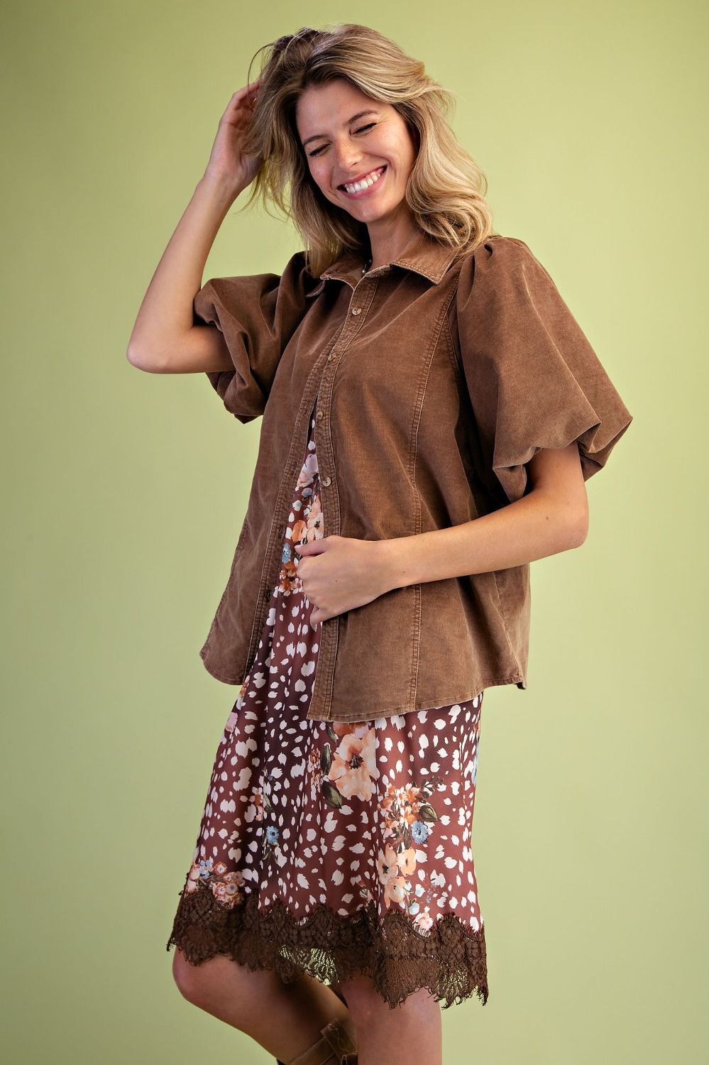 Chocolate Washed Corduroy Top