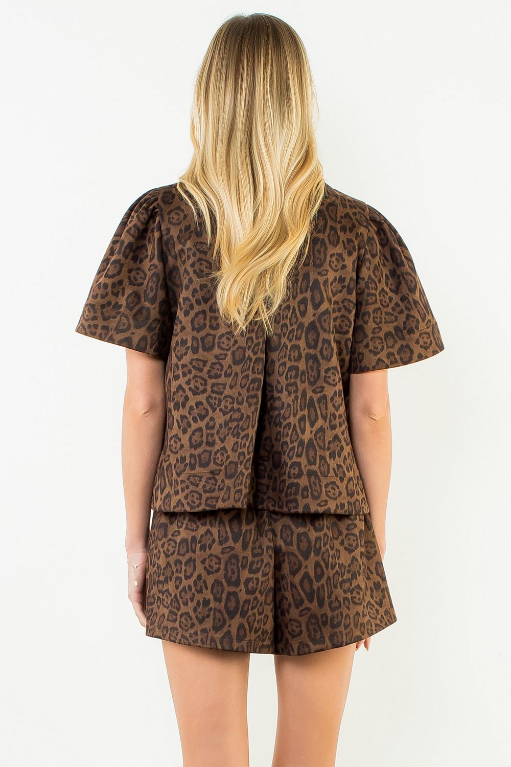 On The Prowl Leopard Faux Suede Top