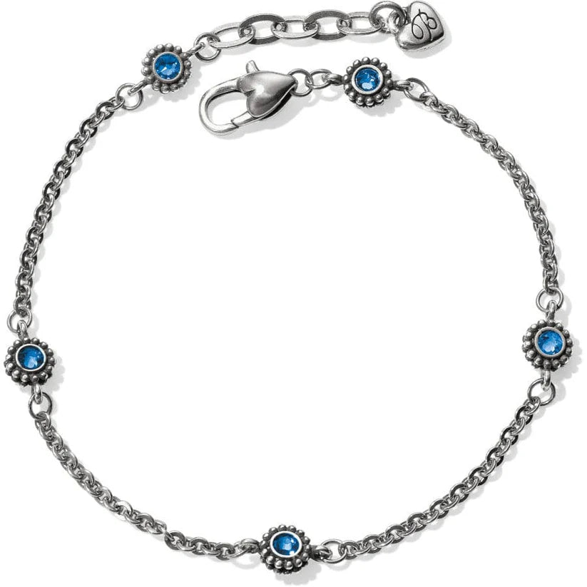 Brighton Twinkle Silver Anklet with Blue Stones Dainty with Tag