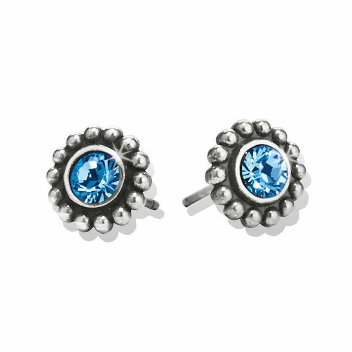 Brighton Twinkle mini post earrings with sapphire-hued sparkle — view 4
