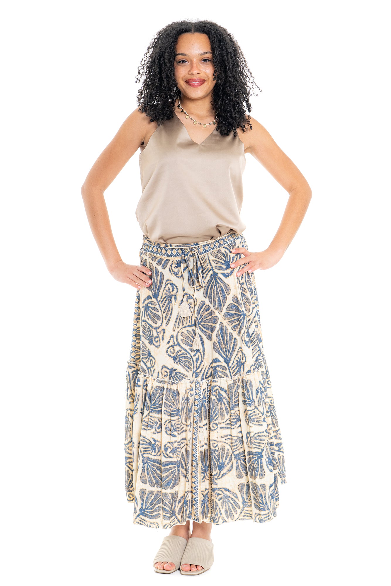 Cienna Lapis Frill Maxi Skirt