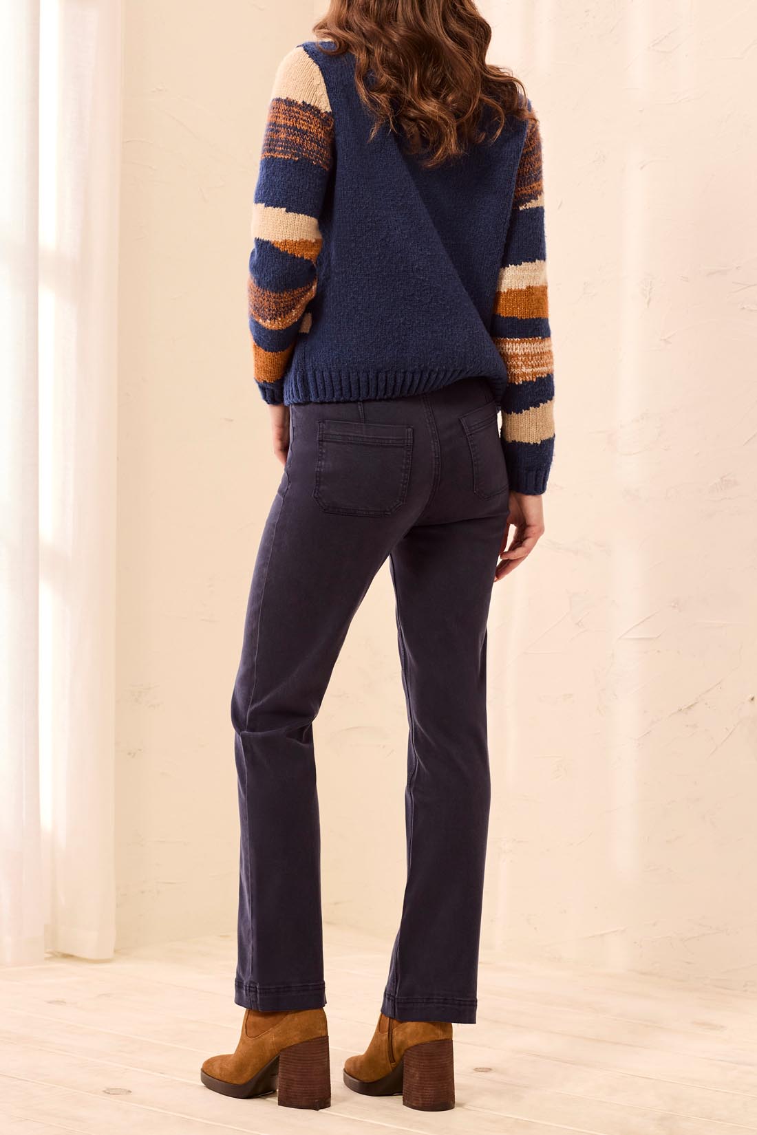 Tribal Sapphire Pull On Pants with Front Seam