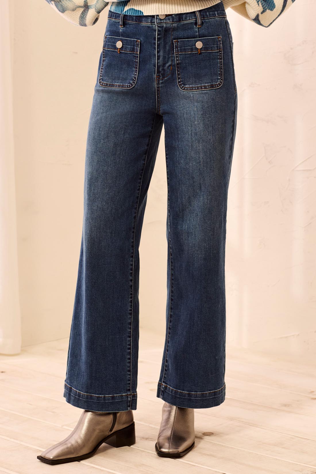 Tribal Sophia Curvy Super Straight Ankle Denim - Dusk
