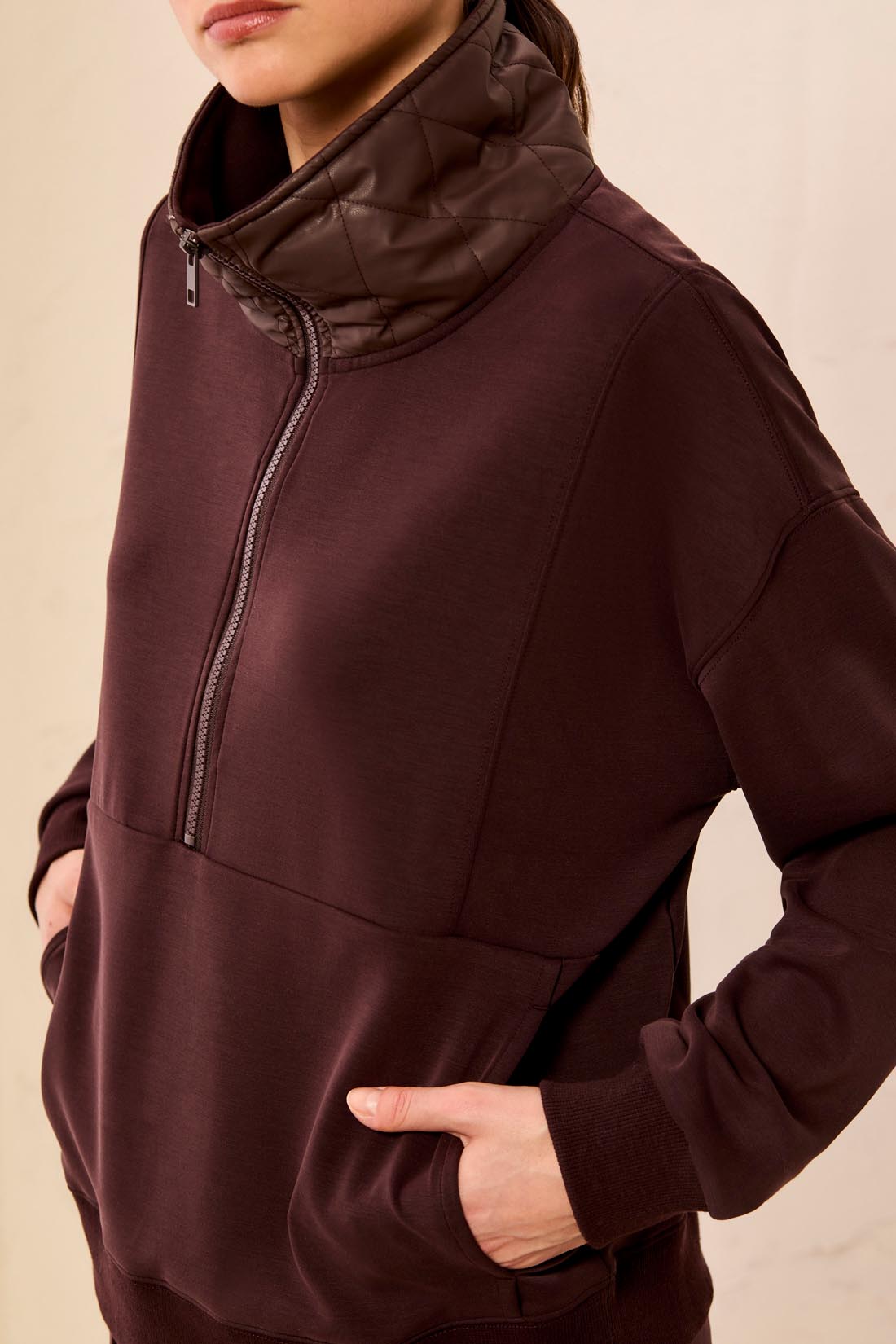 Tribal Brown Mixed Media Pull Over Pant Set