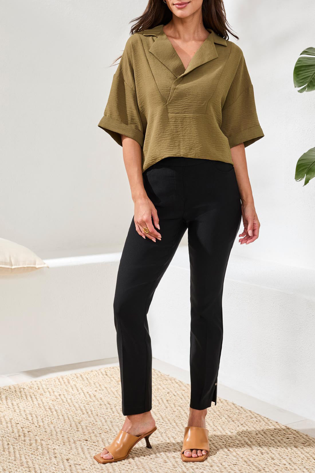 Flatten It Pull On Ankle Pant - White